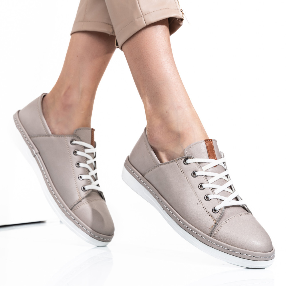 PANTOFI SPORT BEJ PIELE NATURALA ASPKD001