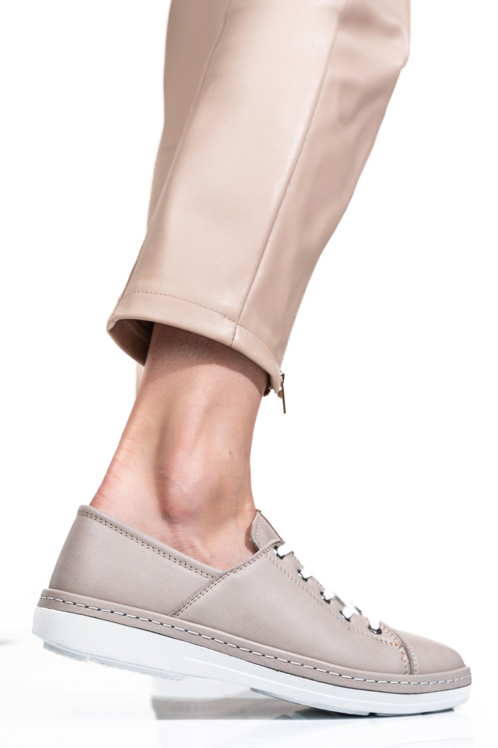 PANTOFI SPORT BEJ PIELE NATURALA ASPKD001