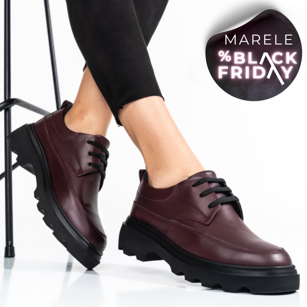 PANTOFI BORDO PIELE NATURALA 7S77156