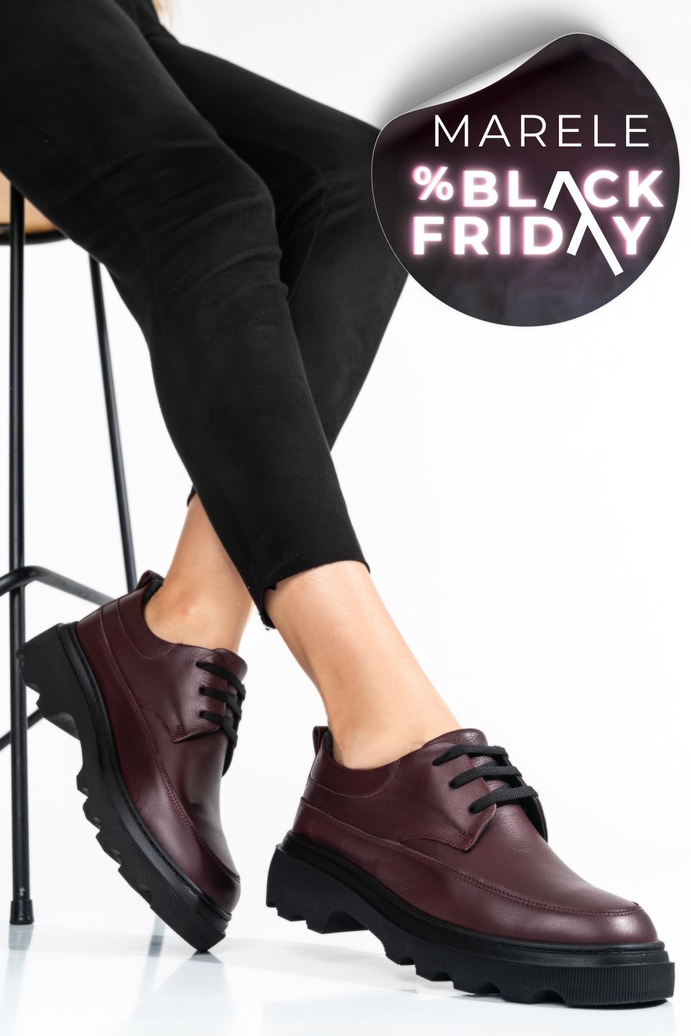 PANTOFI BORDO PIELE NATURALA 7S77156