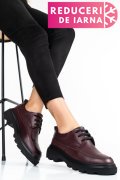 PANTOFI BORDO PIELE NATURALA 7S77156