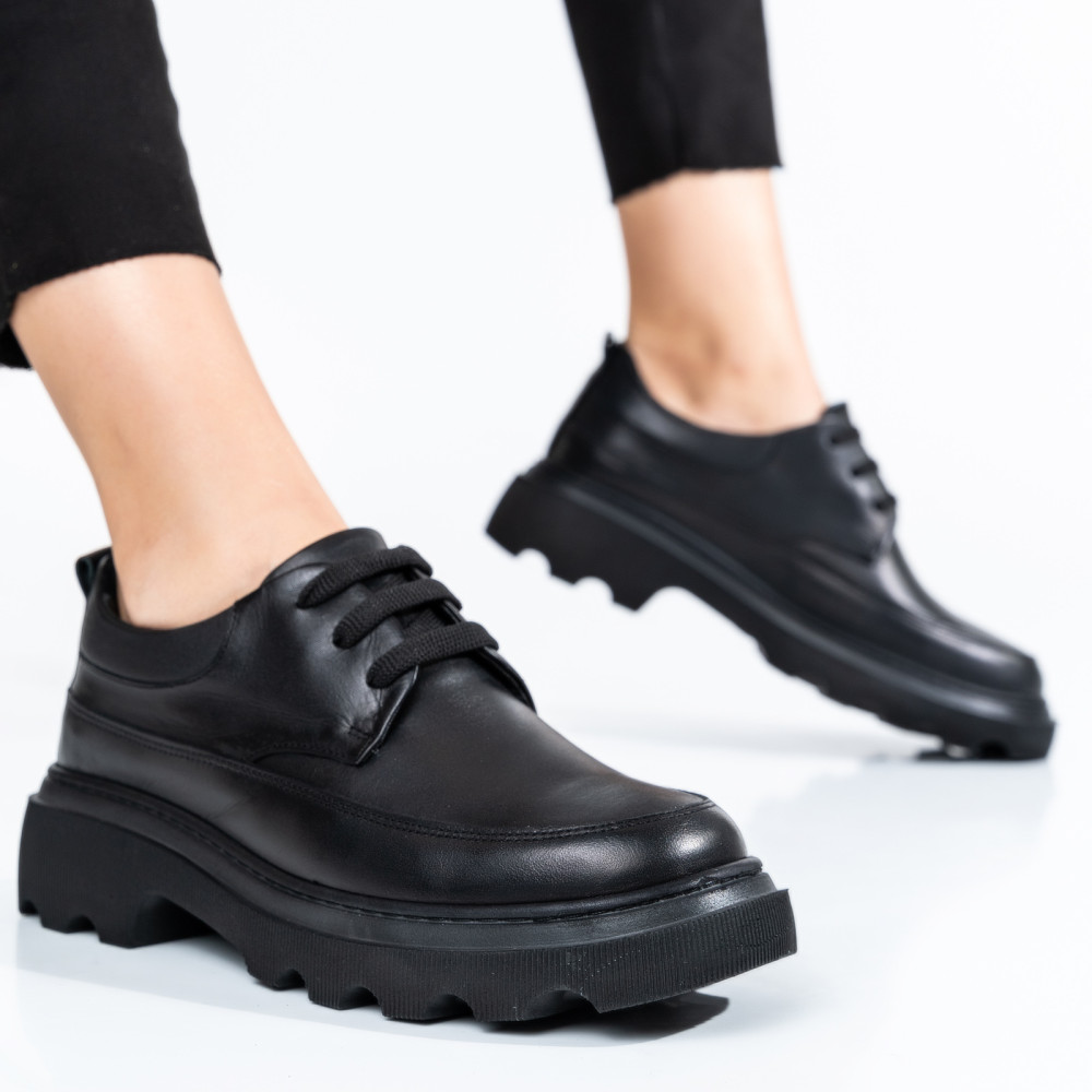 PANTOFI NEGRI PIELE NATURALA 7S77156
