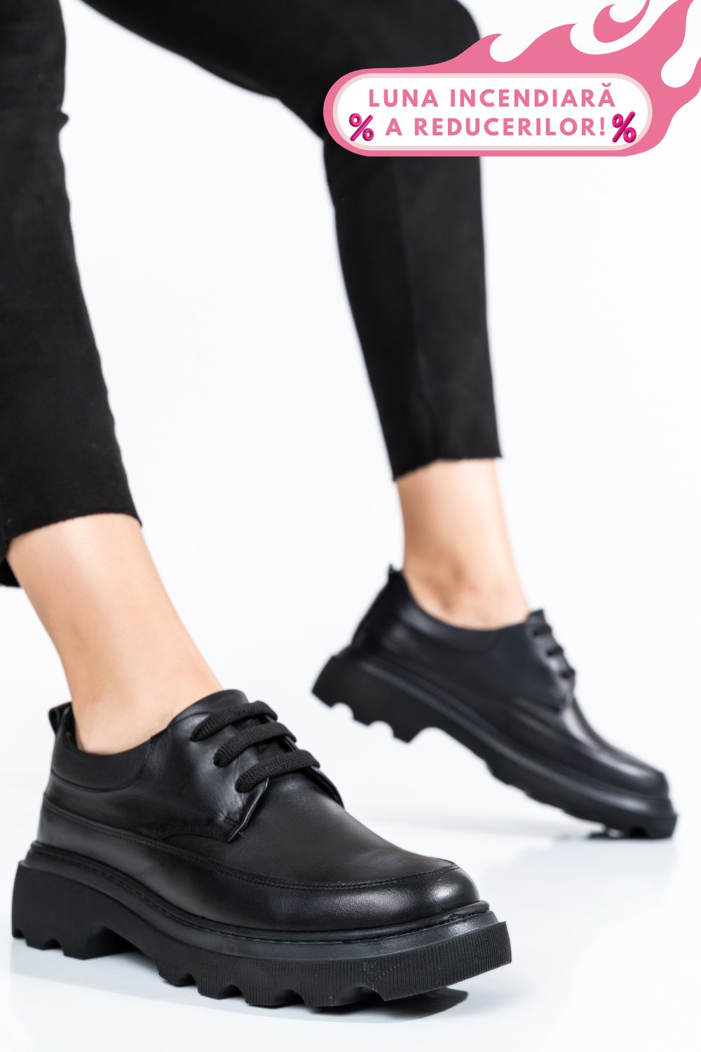 PANTOFI NEGRI PIELE NATURALA 7S77156