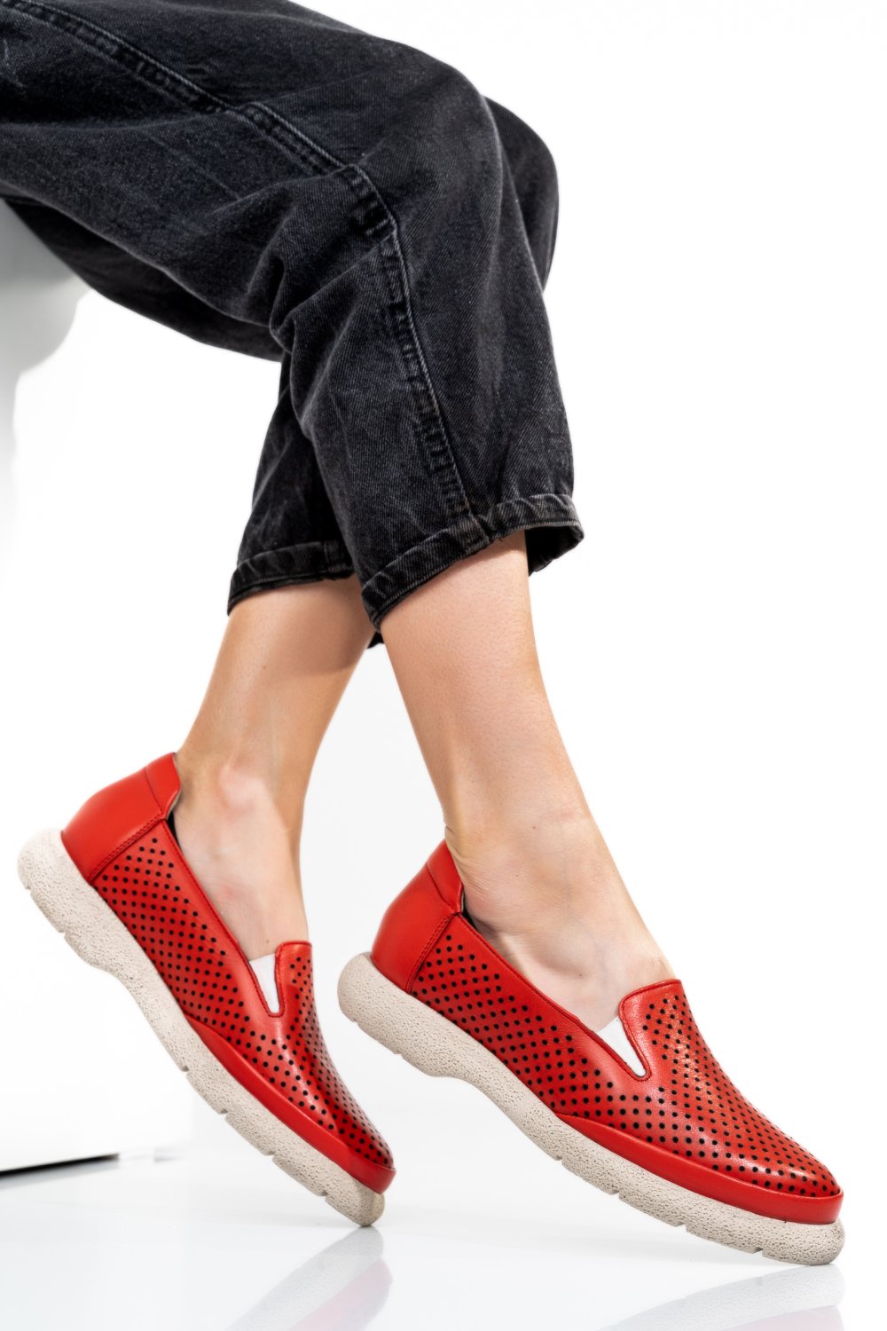 ESPADRILE ROSII PIELE NATURALA 4S7715