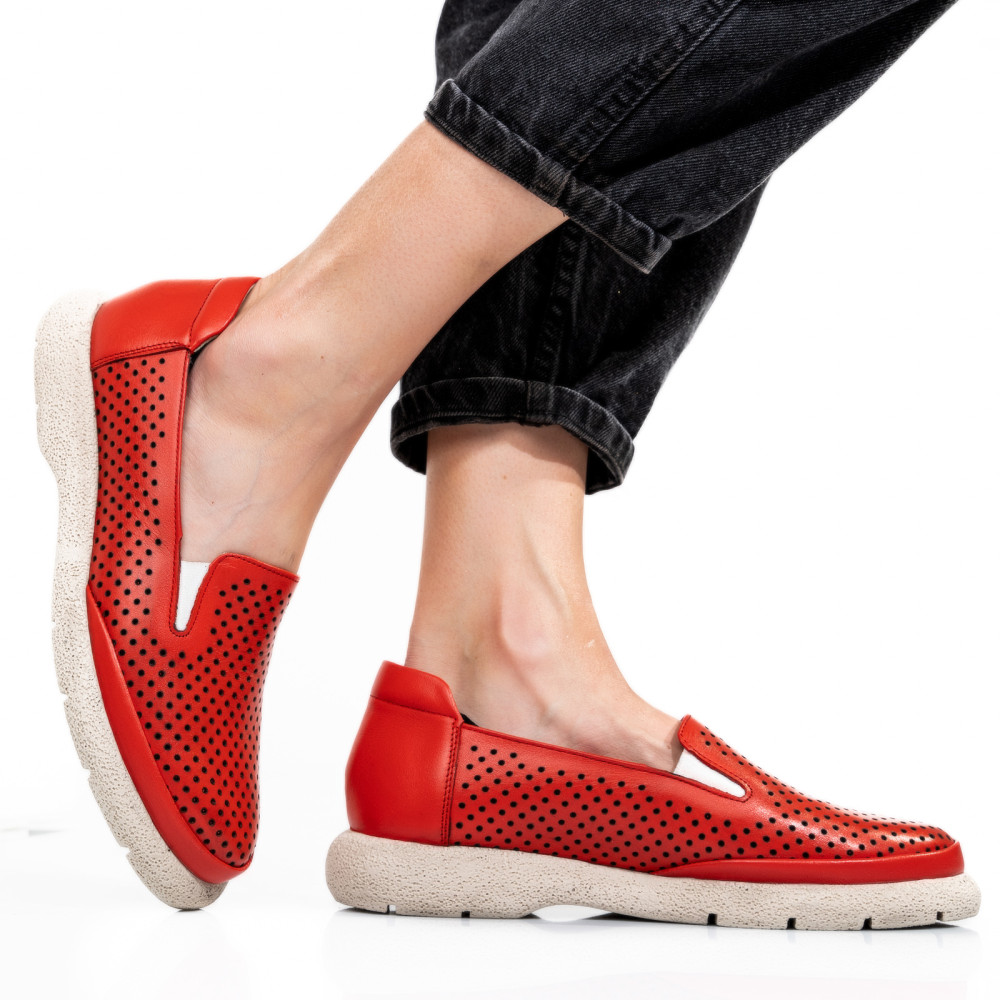 ESPADRILE ROSII PIELE NATURALA 4S7715
