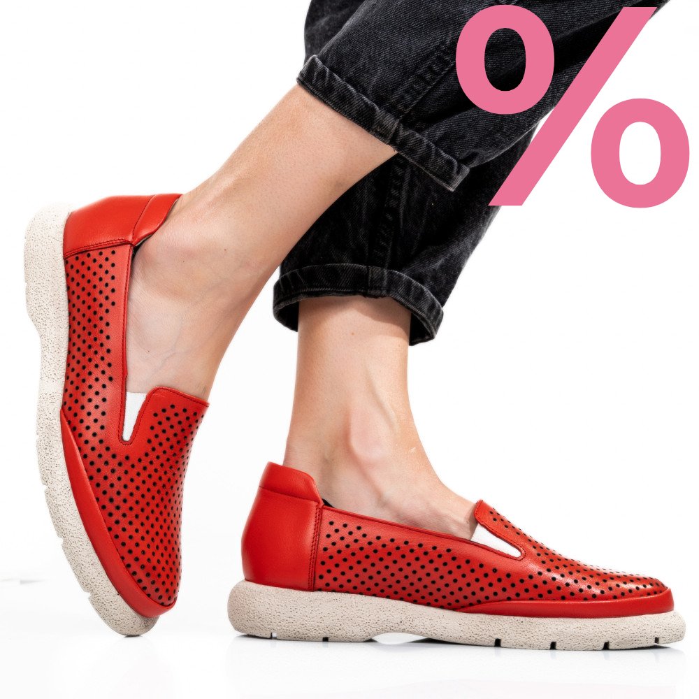 ESPADRILE ROSII PIELE NATURALA 4S7715