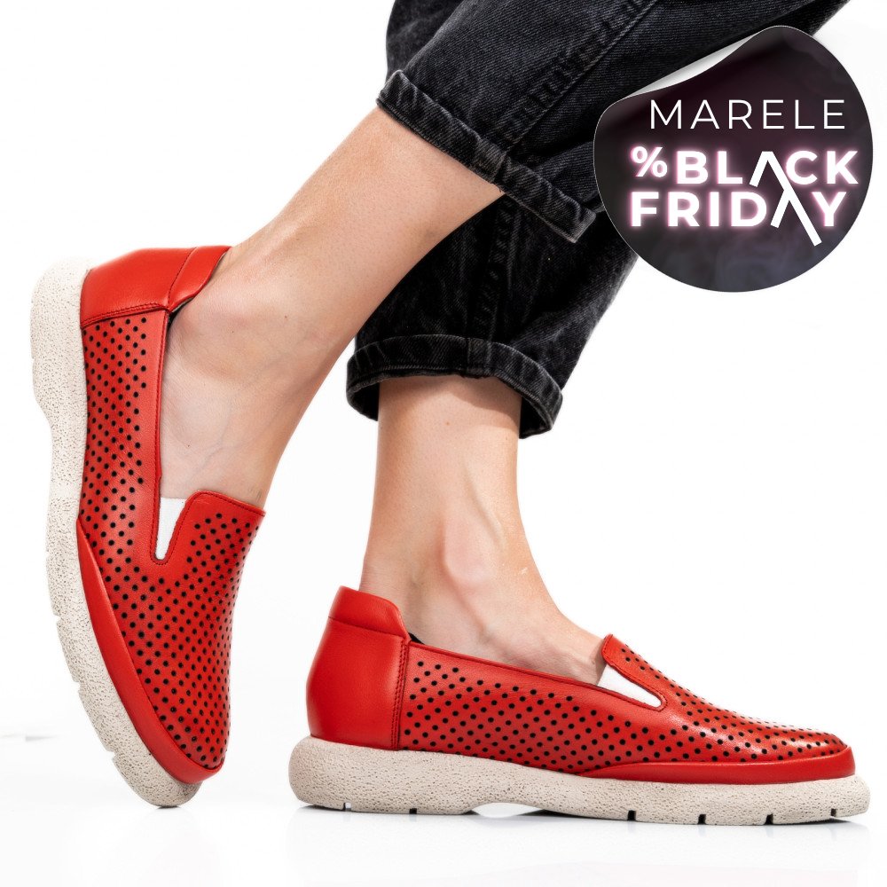 ESPADRILE ROSII PIELE NATURALA 4S7715