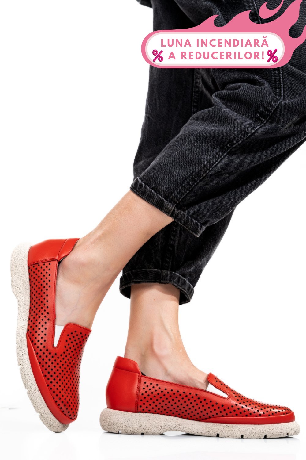 ESPADRILE ROSII PIELE NATURALA 4S7715