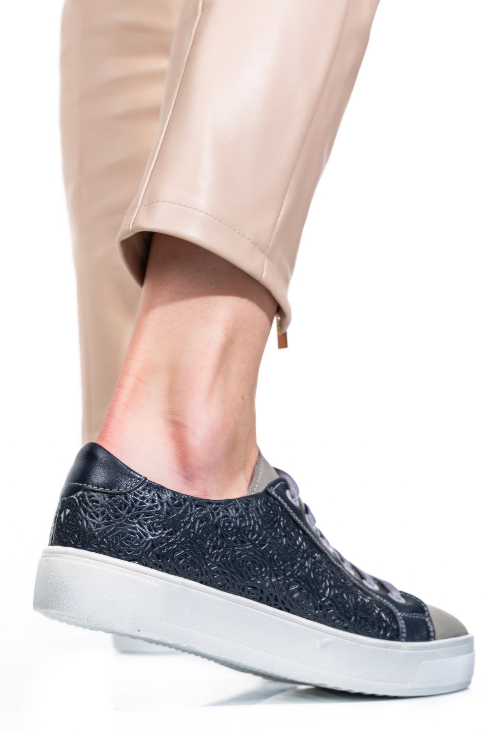 PANTOFI ALBASTRU GRI PIELE NATURALA 9PC02