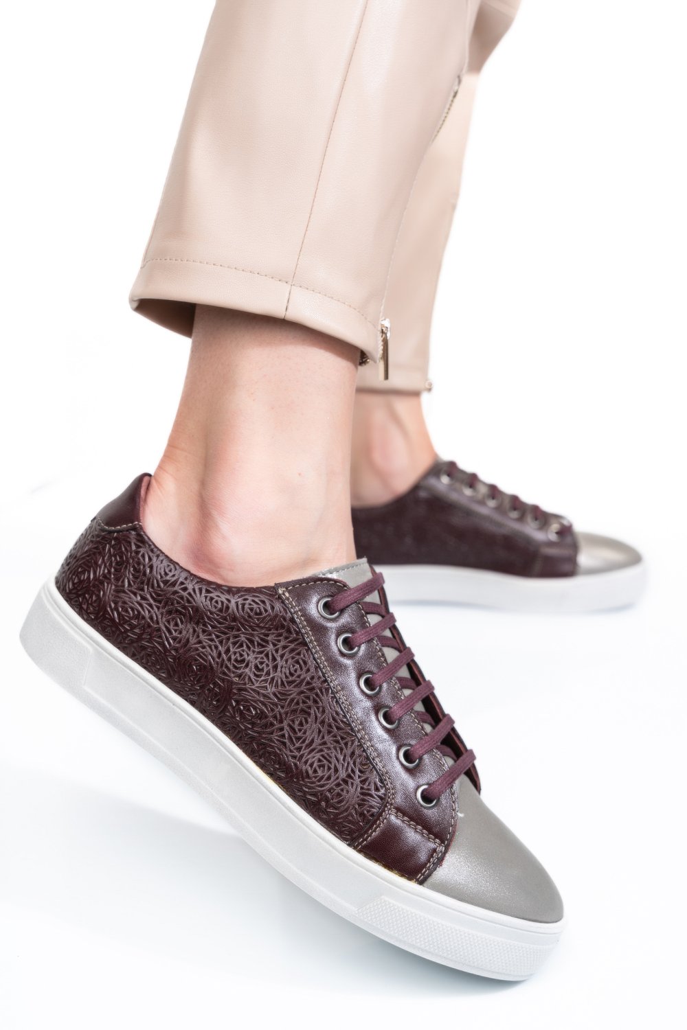 PANTOFI VISINIU GRI PIELE NATURALA 9PC02