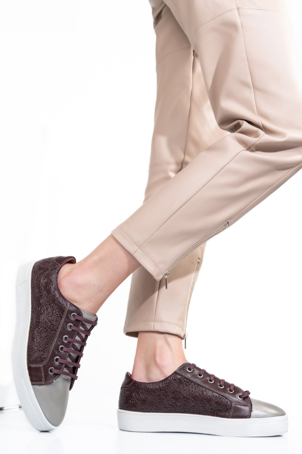 PANTOFI VISINIU GRI PIELE NATURALA 9PC02