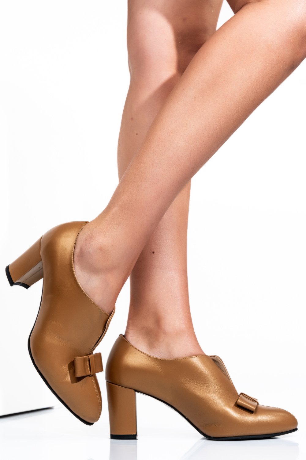 PANTOFI AURII PIELE NATURALA 3PC707