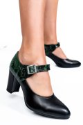 PANTOFI NEGRU VERDE SNK PIELE NATURALA 1PC724