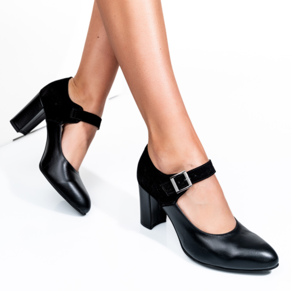 PANTOFI NEGRI PIELE NATURALA 1PC724
