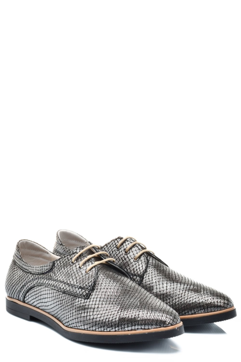 PANTOFI ARGINTII PIELE NATURALA 9PC01