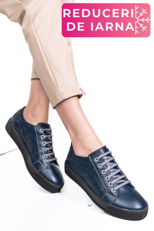 Pantofi albastri piele naturala 9pc02