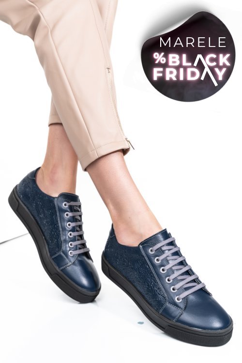 Pantofi albastri piele naturala 9pc02