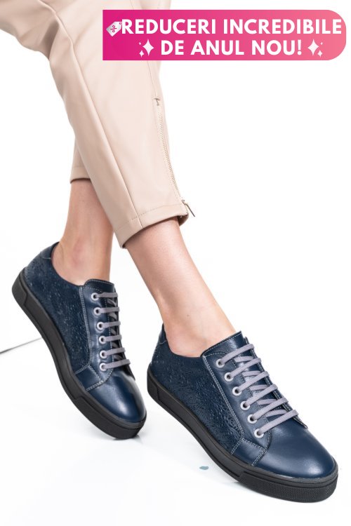 Pantofi albastri piele naturala 9pc02