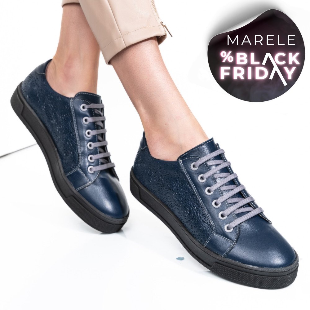 PANTOFI ALBASTRI PIELE NATURALA 9PC02