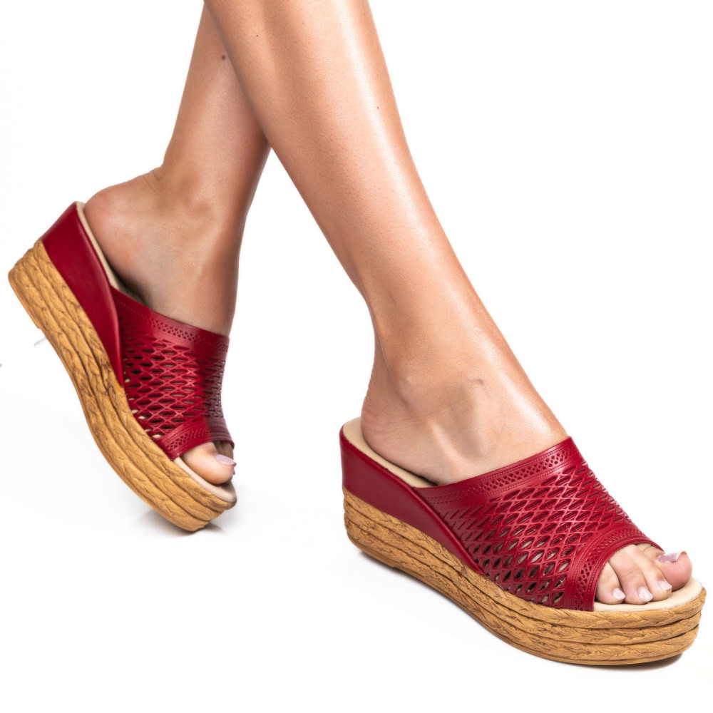 SANDALE ROSII PIELE NATURALA 1PC73820