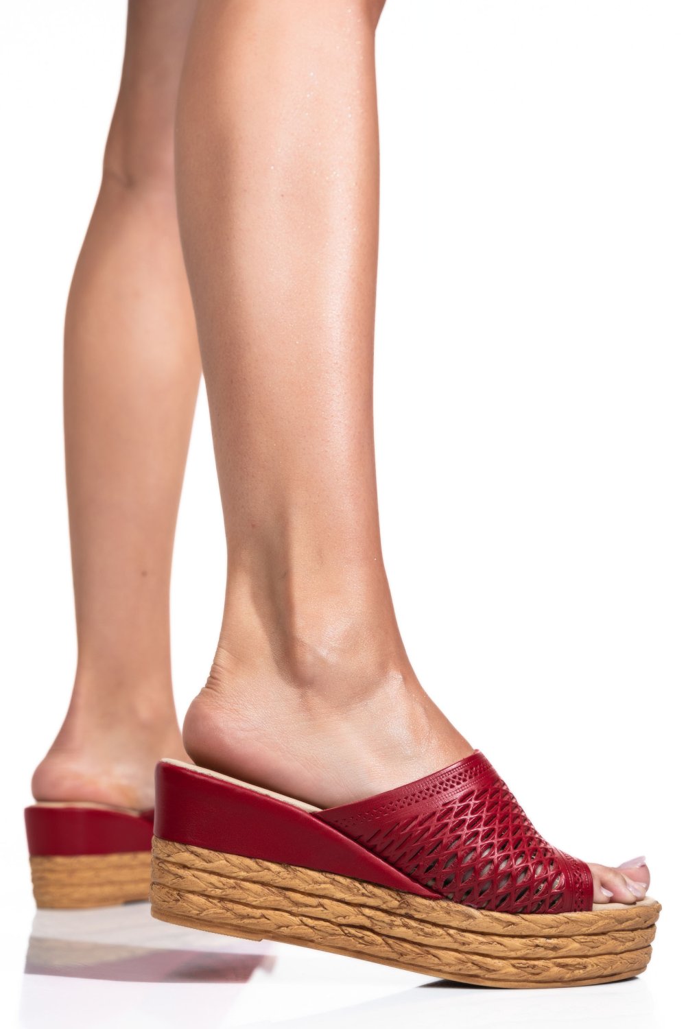 SANDALE ROSII PIELE NATURALA 1PC73820
