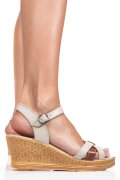 SANDALE BEJ PIELE NATURALA 1PC76808