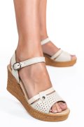 SANDALE ALB BEJ PIELE NATURALA 1PC76707