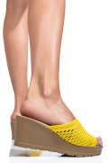 SANDALE GALBENE PIELE NATURALA 1PC73801