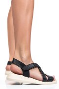 SANDALE NEGRE PIELE NATURALA 1PC75714
