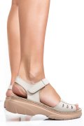 SANDALE BEJ PIELE NATURALA 1PC73668