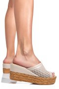 SANDALE BEJ PIELE NATURALA 1PC73820