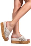 SANDALE BEJ PIELE NATURALA 1PC73820