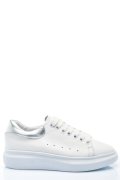 PANTOFI SPORT ALB ARGINTIU PIELE NATURALA 2S7701684