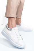 PANTOFI SPORT ALB ARGINTIU PIELE NATURALA 2S7701684