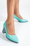 PANTOFI TURCOAZ COLOR PIELE NATURALA LERA