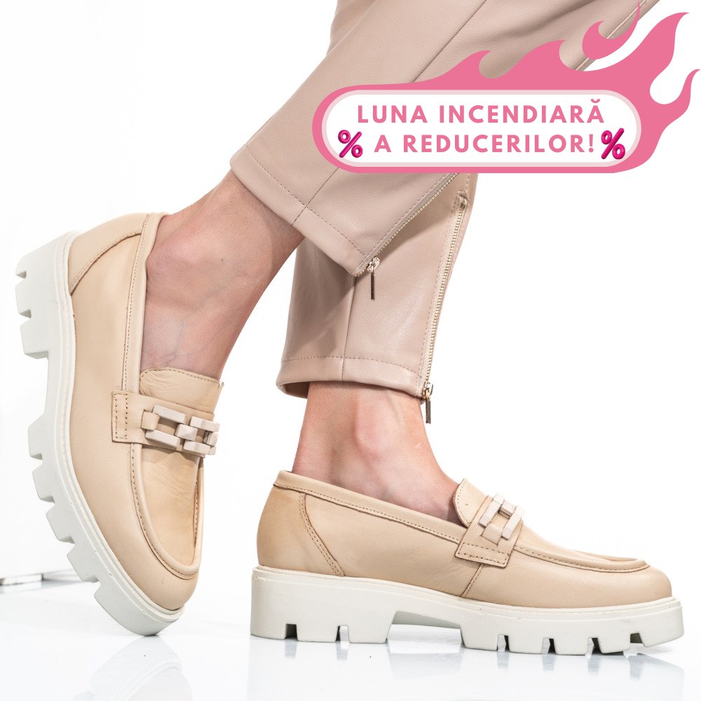 MOCASINI BEJ PIELE NATURALA ES772228188