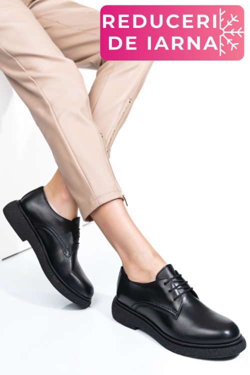 Pantofi negri piele naturala 2s7741601np