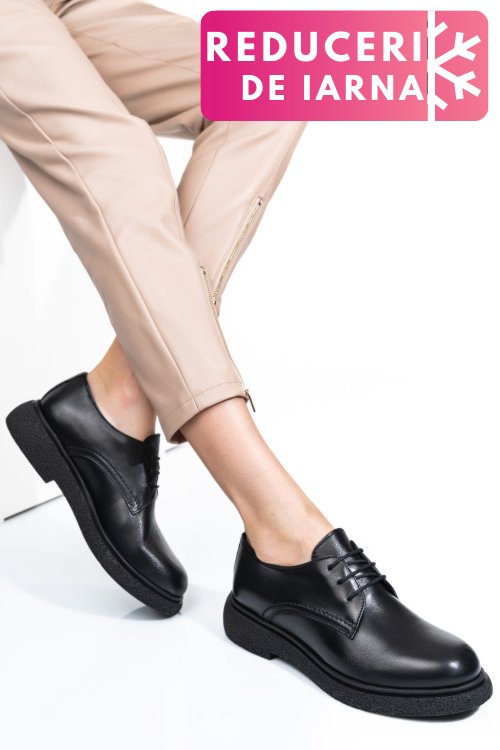 Pantofi negri piele naturala 2s7741601np