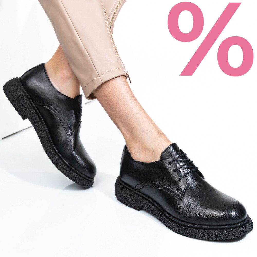 PANTOFI NEGRI PIELE NATURALA 2S7741601NP