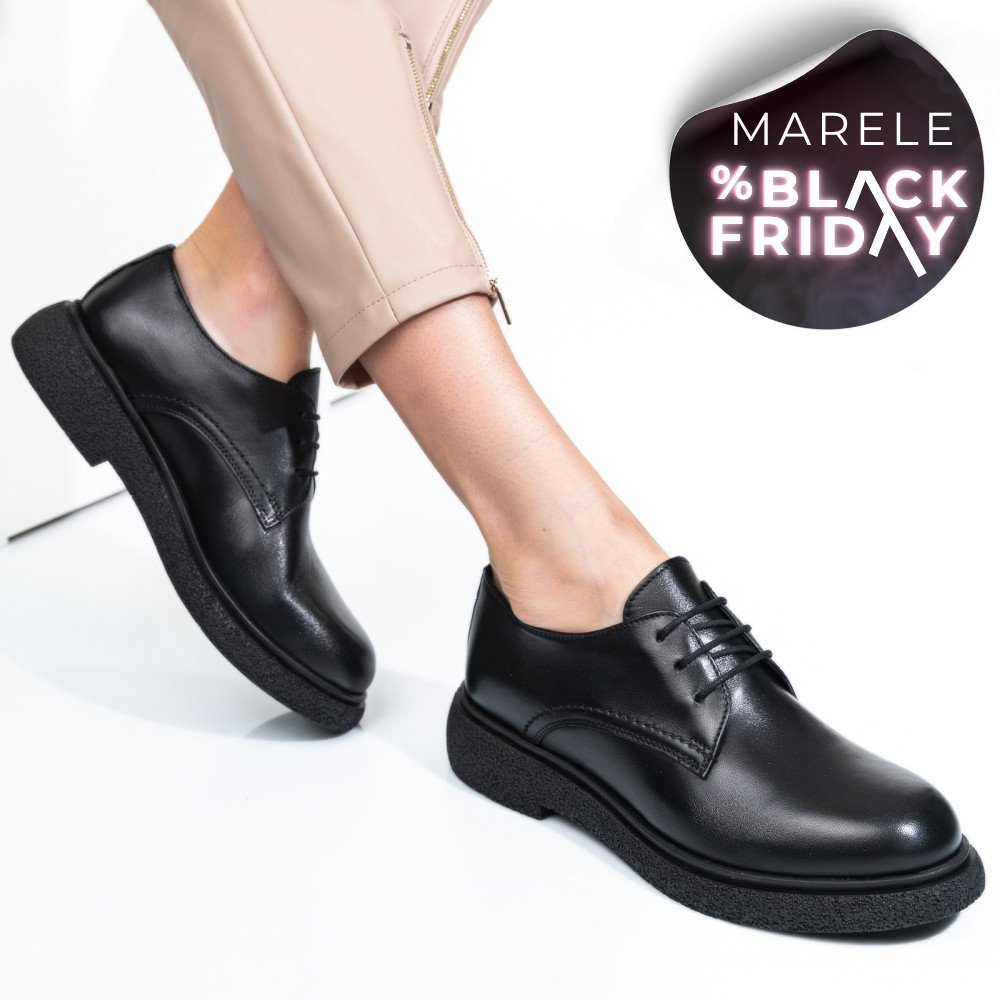 PANTOFI NEGRI PIELE NATURALA 2S7741601NP