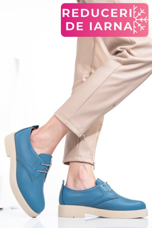 Pantofi albastri piele naturala 2s7741603np