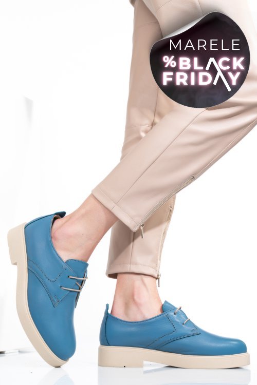 Pantofi albastri piele naturala 2s7741603np