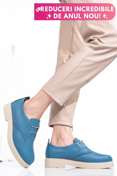 Pantofi albastri piele naturala 2s7741603np