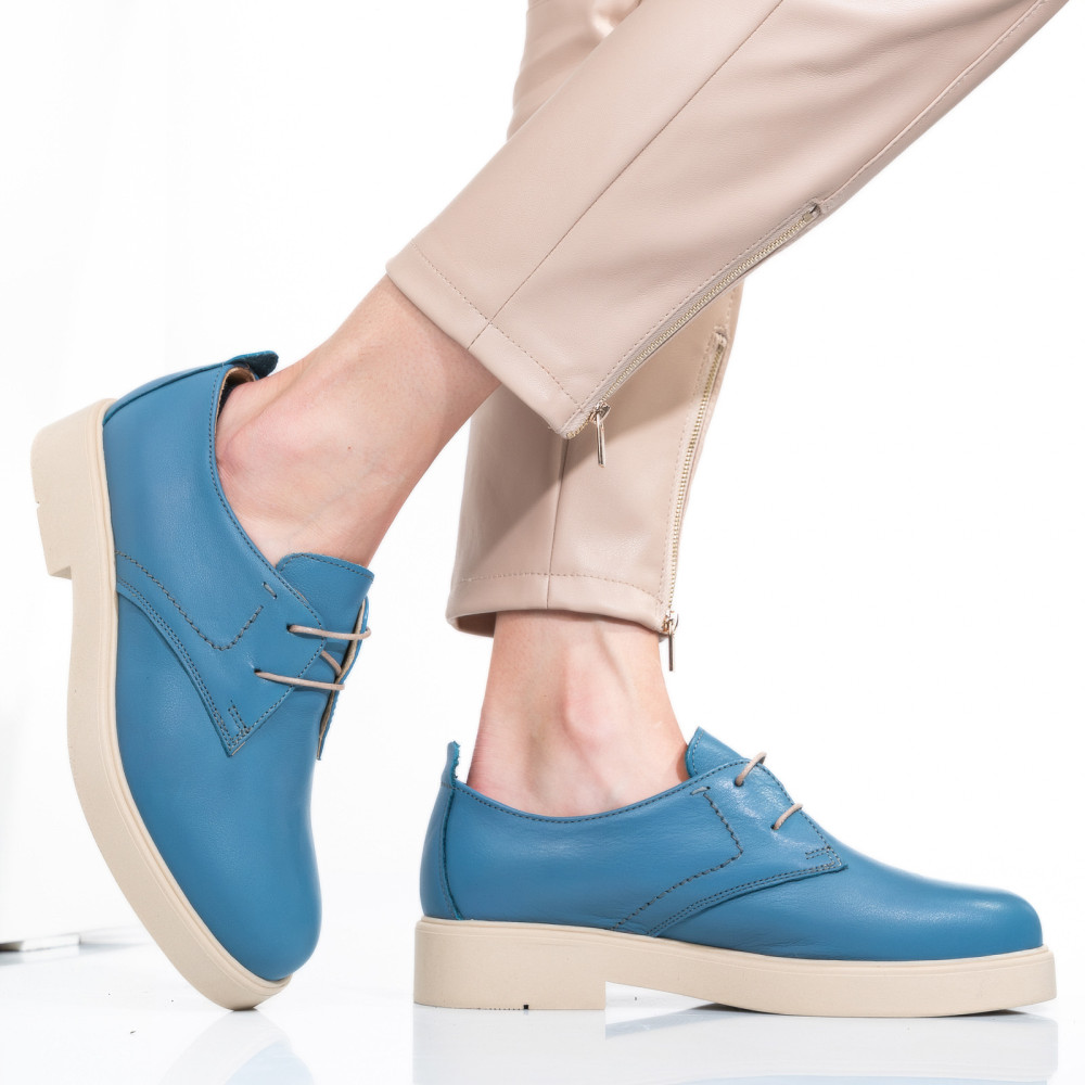 PANTOFI ALBASTRI PIELE NATURALA 2S7741603NP