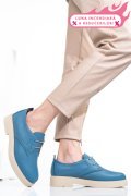 PANTOFI ALBASTRI PIELE NATURALA 2S7741603NP