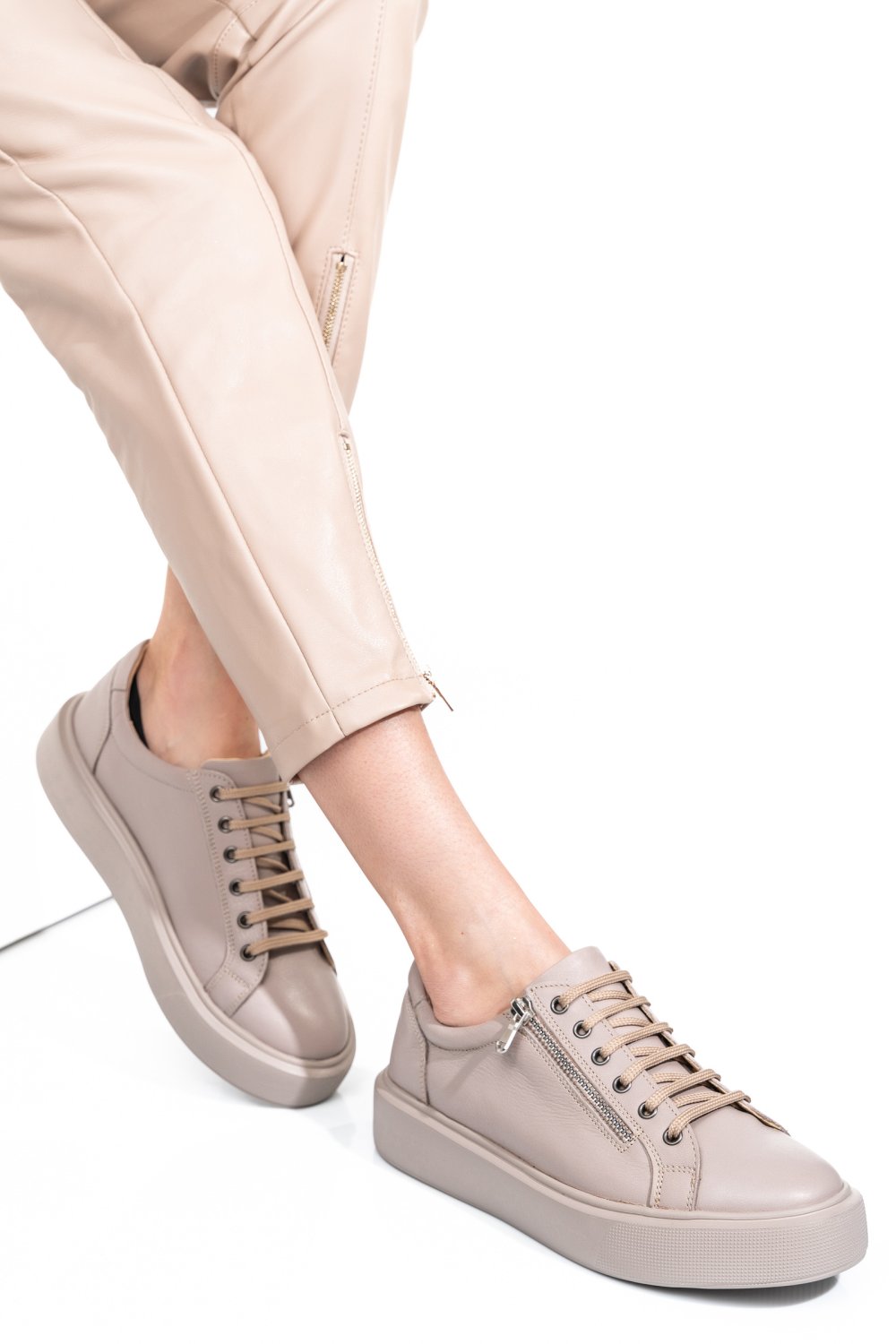 PANTOFI BEJ PIELE NATURALA 2S7741607NP