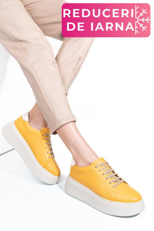 Pantofi galbeni piele naturala 2s7741610np