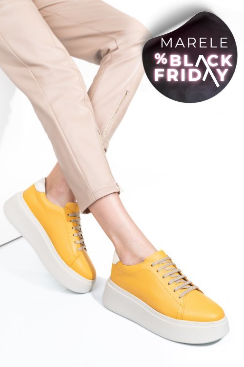 Pantofi galbeni piele naturala 2s7741610np