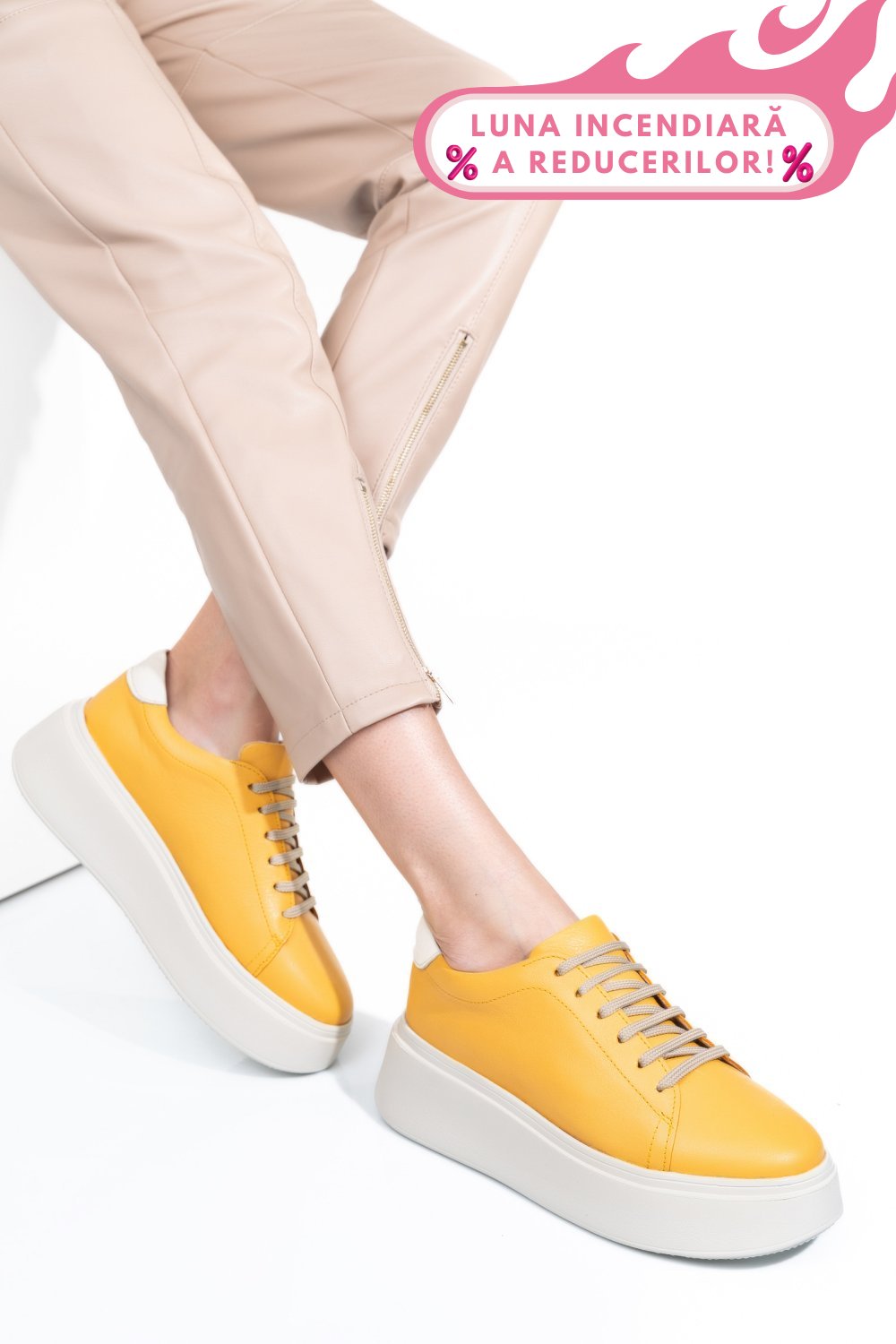 PANTOFI GALBENI PIELE NATURALA 2S7741610NP