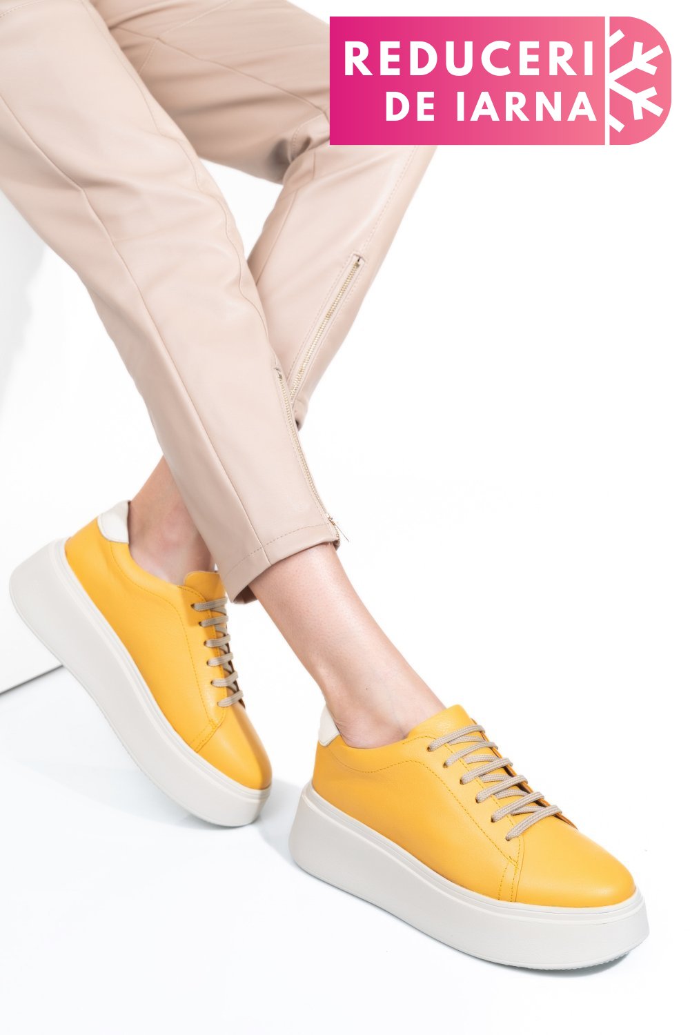 PANTOFI GALBENI PIELE NATURALA 2S7741610NP